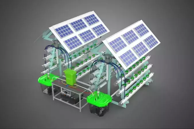 IOT SMART HYDROPONIC SOLAR PANEL POWER FARM PLANT WATER NUTRIENT