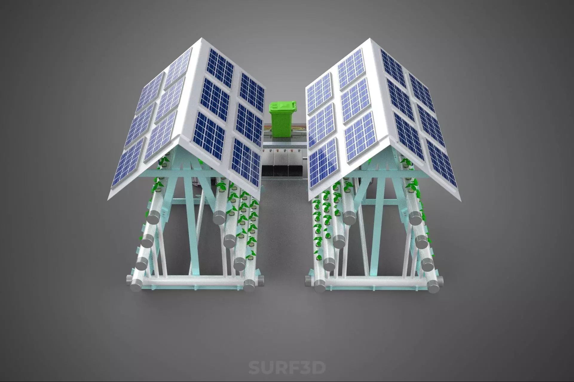 IOT SMART HYDROPONIC SOLAR PANEL POWER FARM PLANT WATER NUTRIENT 3D model_1
