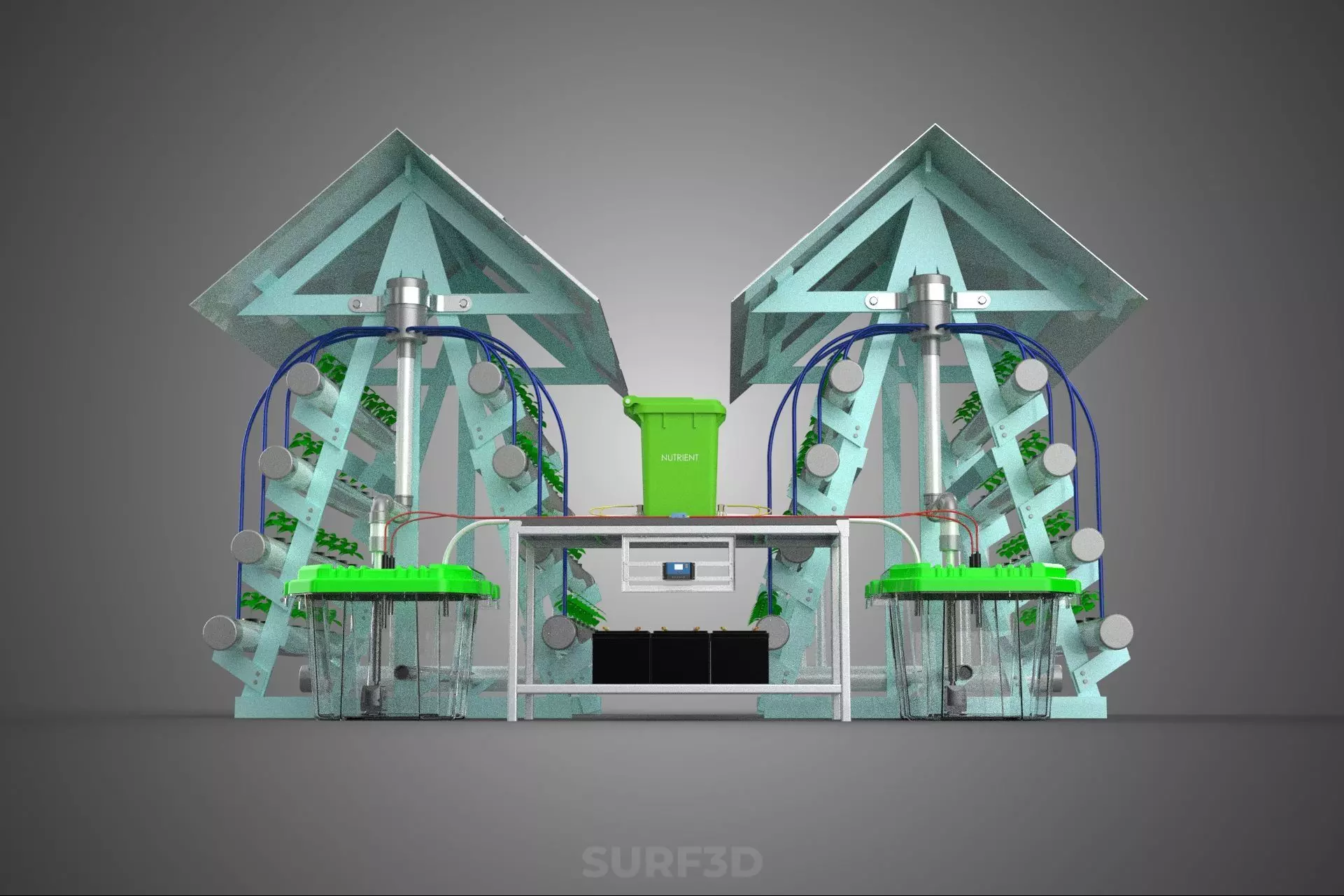 IOT SMART HYDROPONIC SOLAR PANEL POWER FARM PLANT WATER NUTRIENT 3D model_21