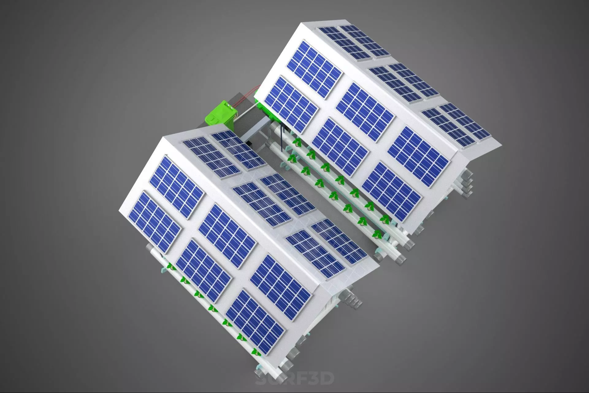IOT SMART HYDROPONIC SOLAR PANEL POWER FARM PLANT WATER NUTRIENT 3D model_25