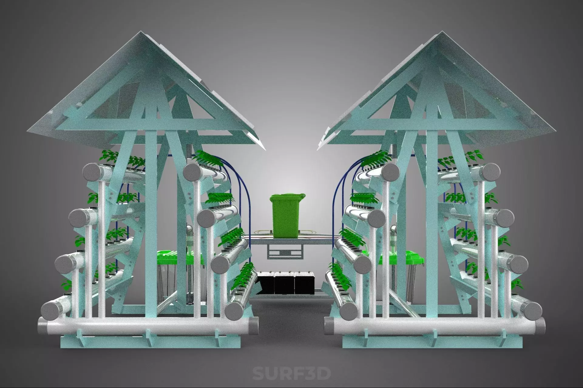 IOT SMART HYDROPONIC SOLAR PANEL POWER FARM PLANT WATER NUTRIENT 3D model_33