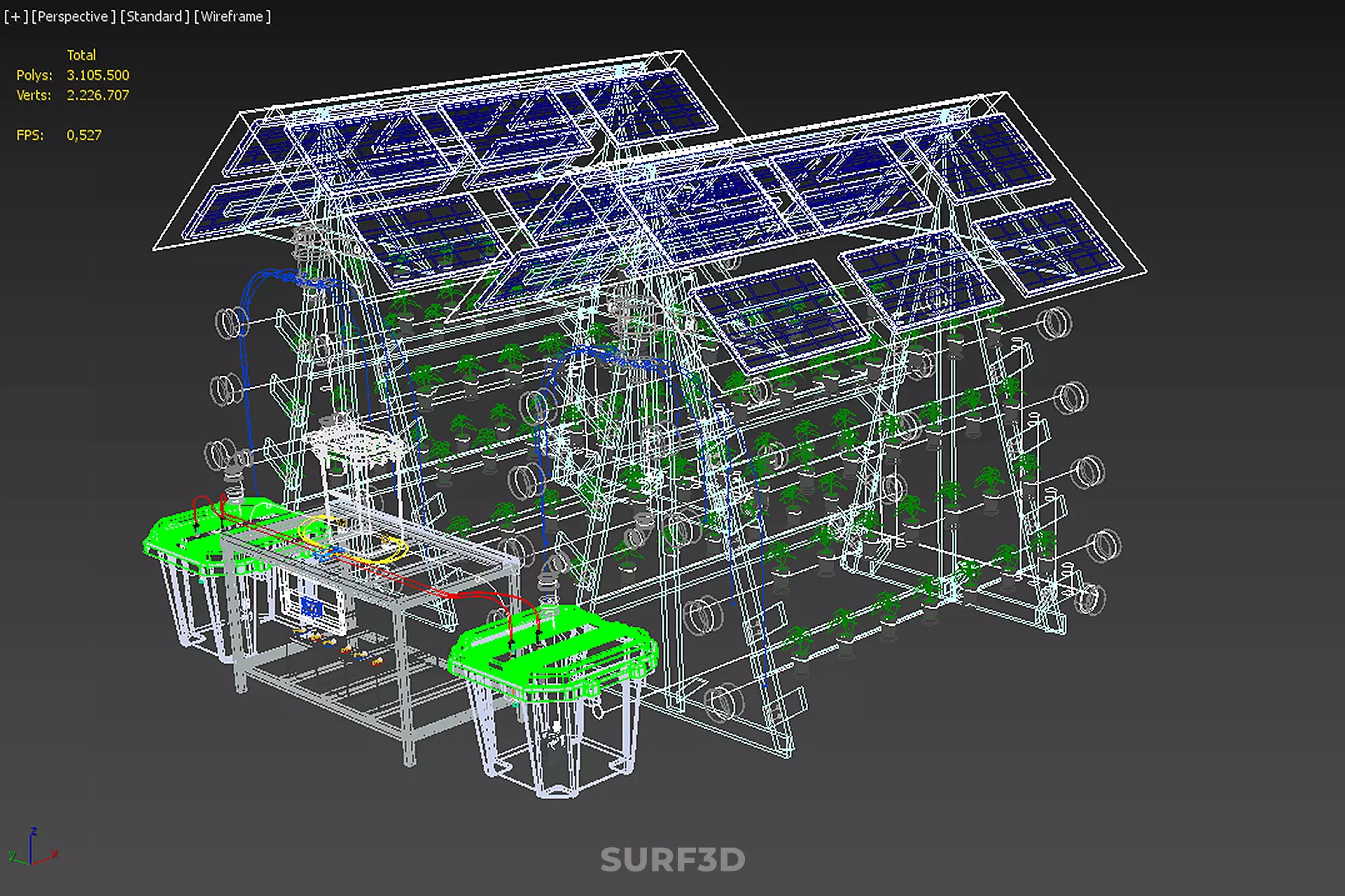 IOT SMART HYDROPONIC SOLAR PANEL POWER FARM PLANT WATER NUTRIENT 3D model_36