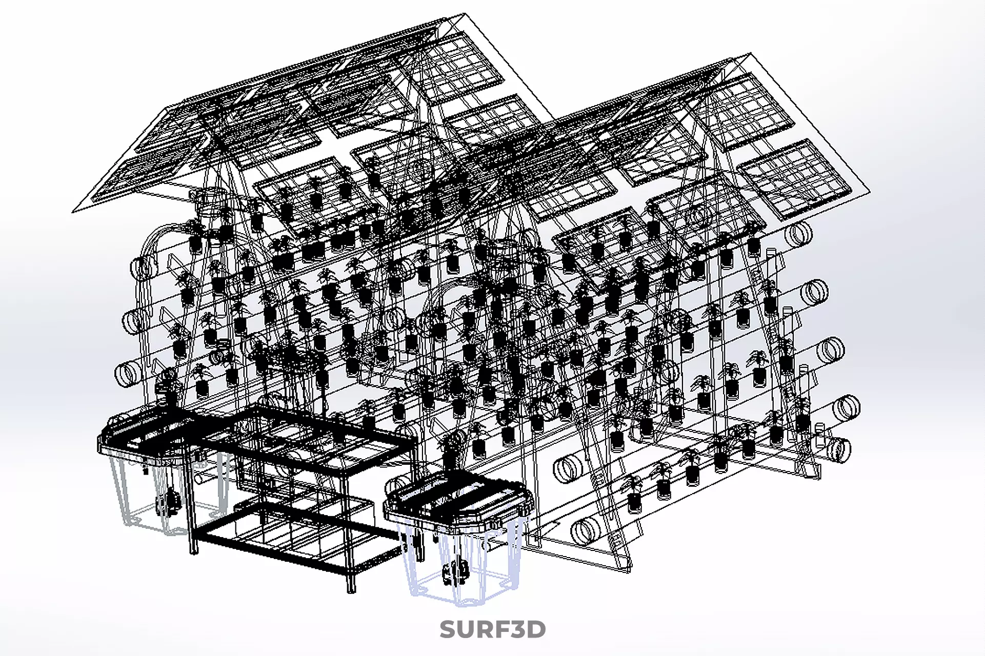 IOT SMART HYDROPONIC SOLAR PANEL POWER FARM PLANT WATER NUTRIENT 3D model_39