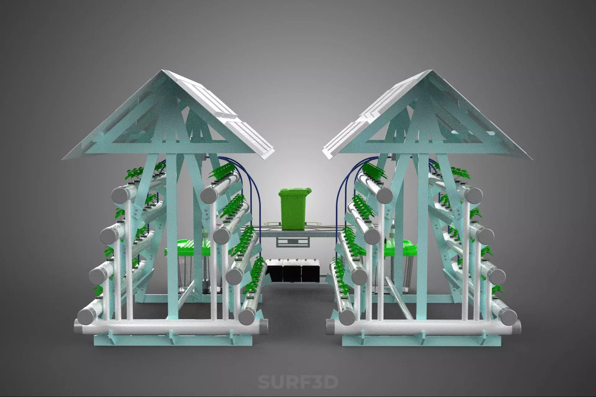 IOT SMART HYDROPONIC SOLAR PANEL POWER FARM PLANT WATER NUTRIENT 3D model_9