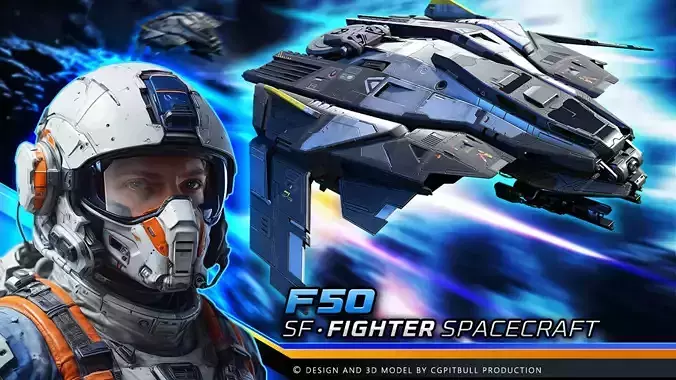 SF Fighter F50 Low-poly 3D model SF Fighter F50 Low-poly 3D model
