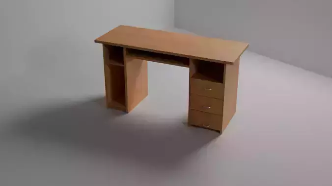 Modern Wooden study or office Table 3D Model Game Ready