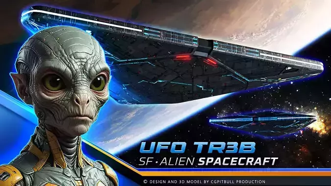 UFO TR3B Low-poly 3D model UFO TR3B Low-poly 3D model