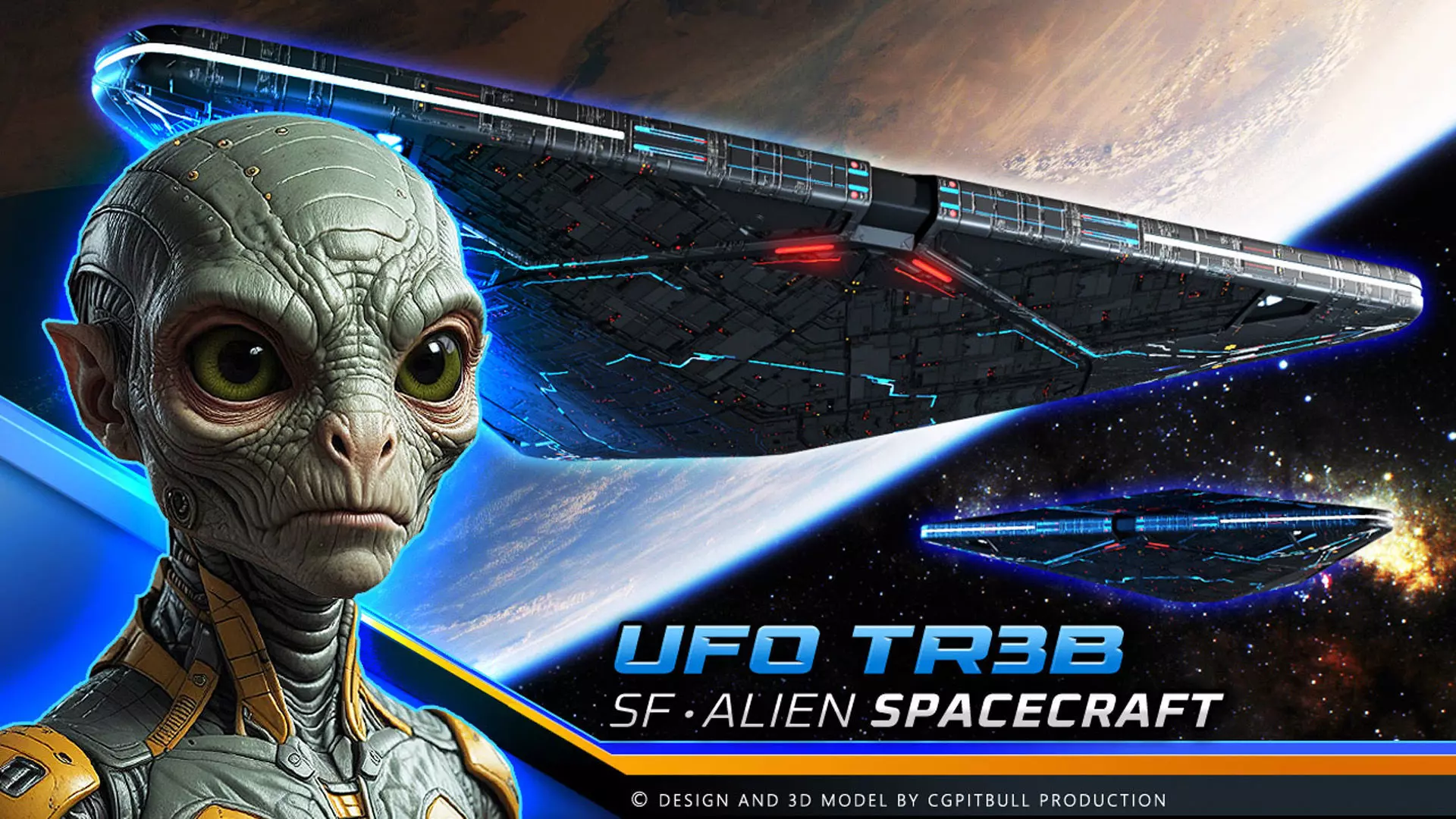 UFO TR3B Low-poly 3D model_0