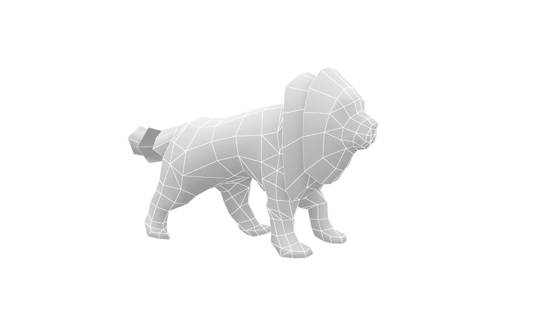 Tibetan Mastiff Dog Low-poly 3D model_8