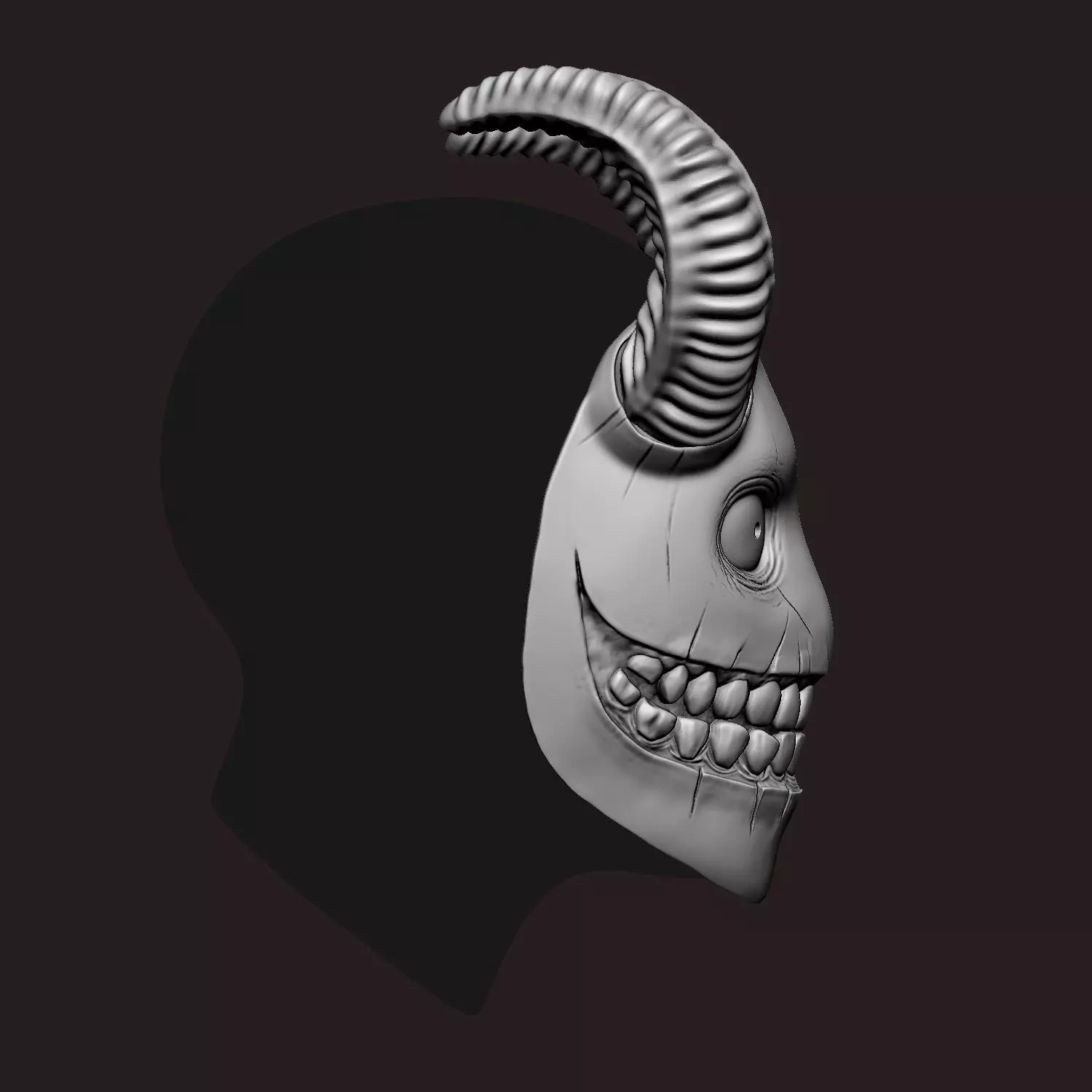 Scary Demon Smile Mask Test printed 3D print model_3