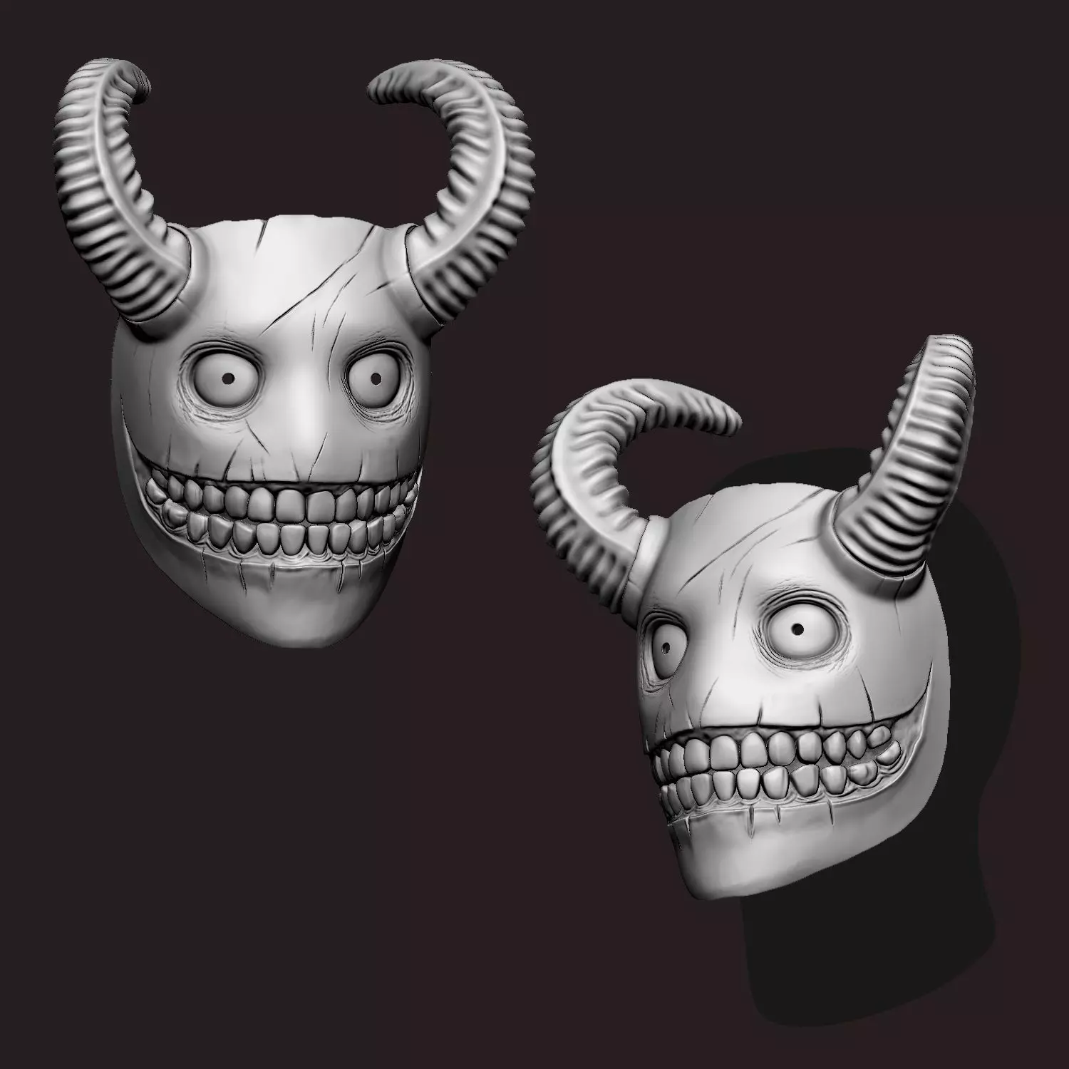 Scary Demon Smile Mask Test printed 3D print model_5
