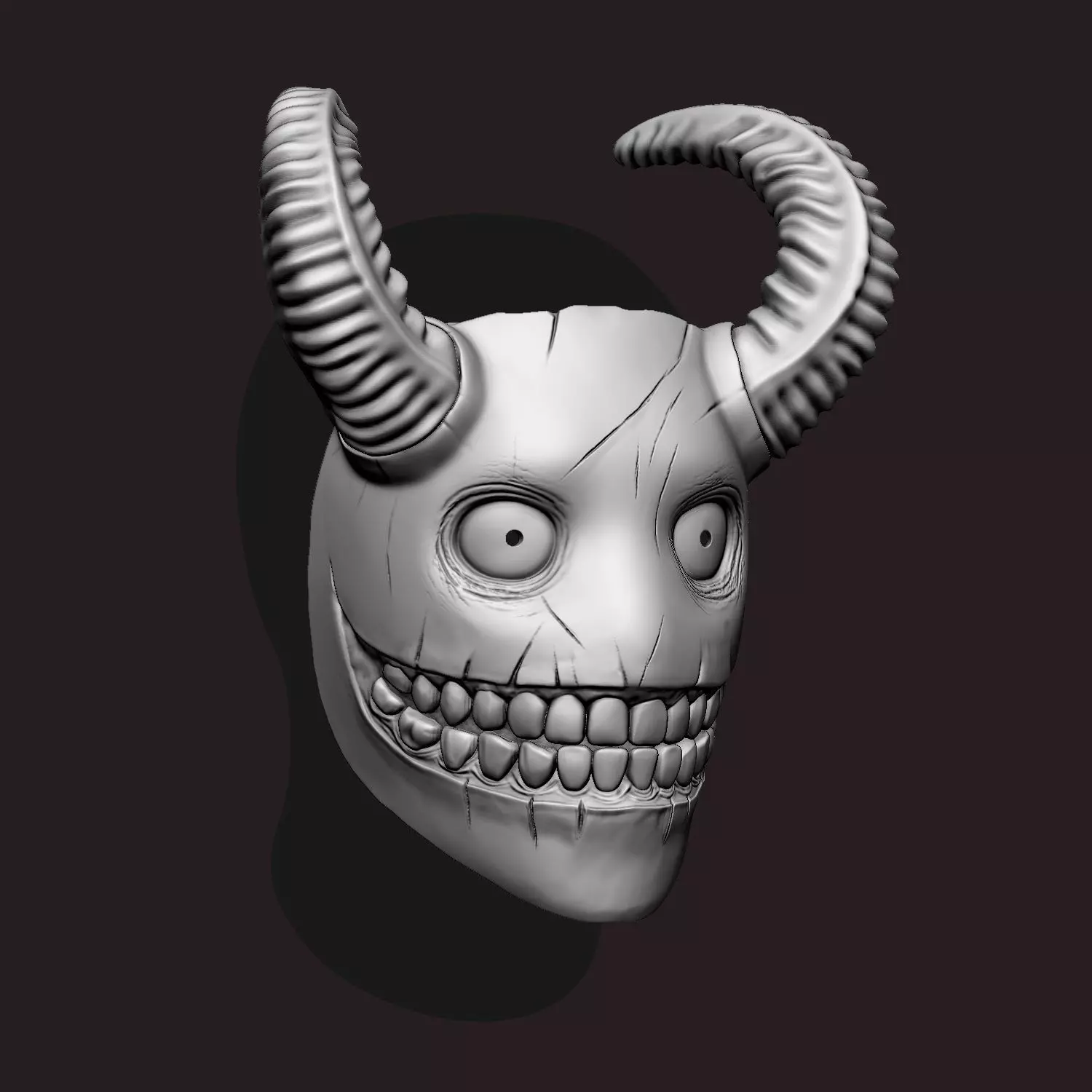 Scary Demon Smile Mask Test printed 3D print model_2