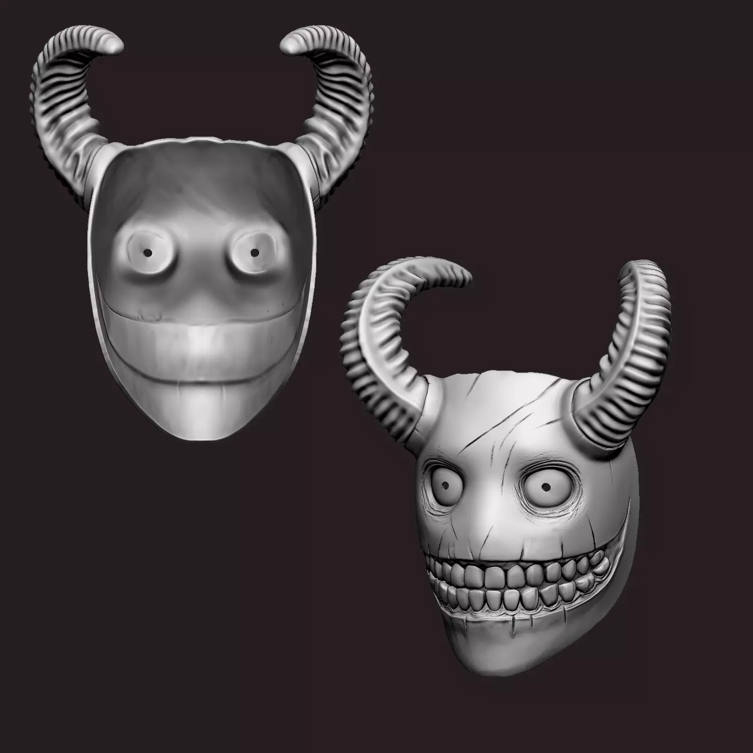 Scary Demon Smile Mask Test printed 3D print model_6