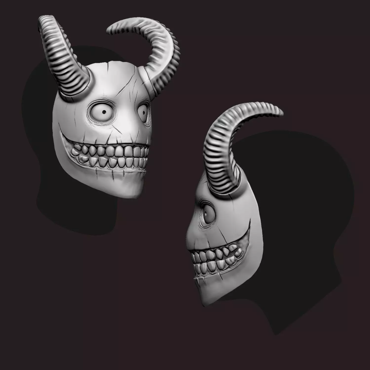 Scary Demon Smile Mask Test printed 3D print model_4