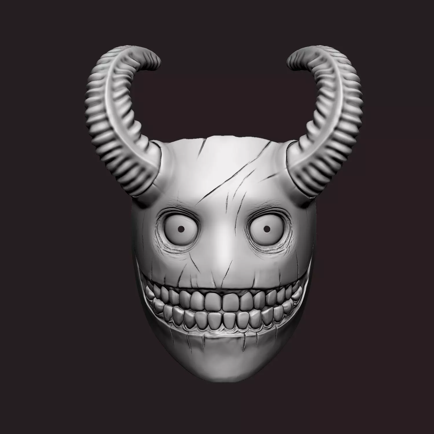 Scary Demon Smile Mask Test printed 3D print model_0
