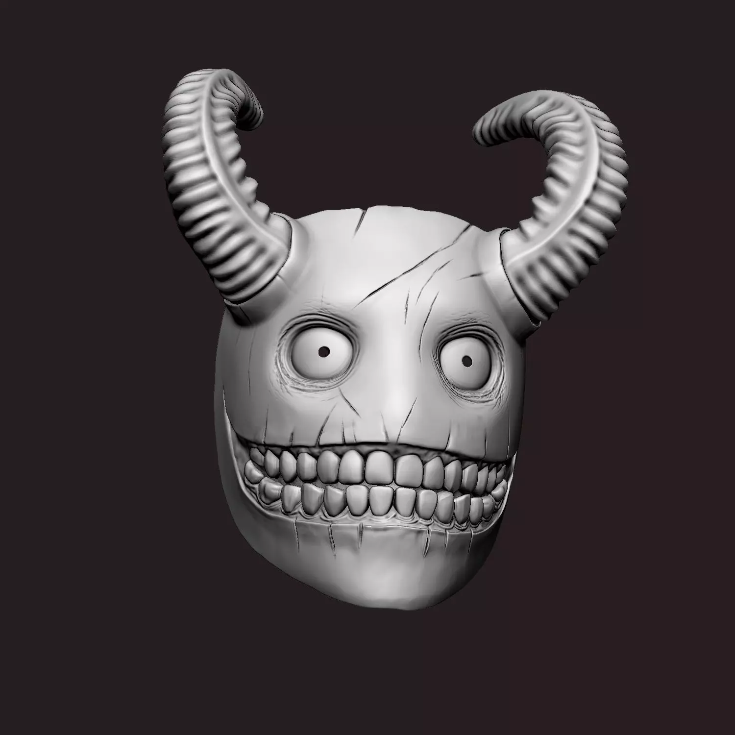 Scary Demon Smile Mask Test printed 3D print model_7