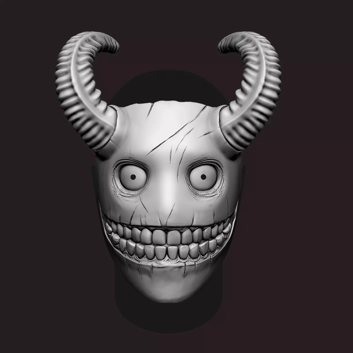 Scary Demon Smile Mask Test printed 3D print model_1