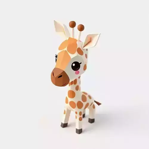 Premium Cartoon Giraffe for Animation Printing Rigging Stylized 