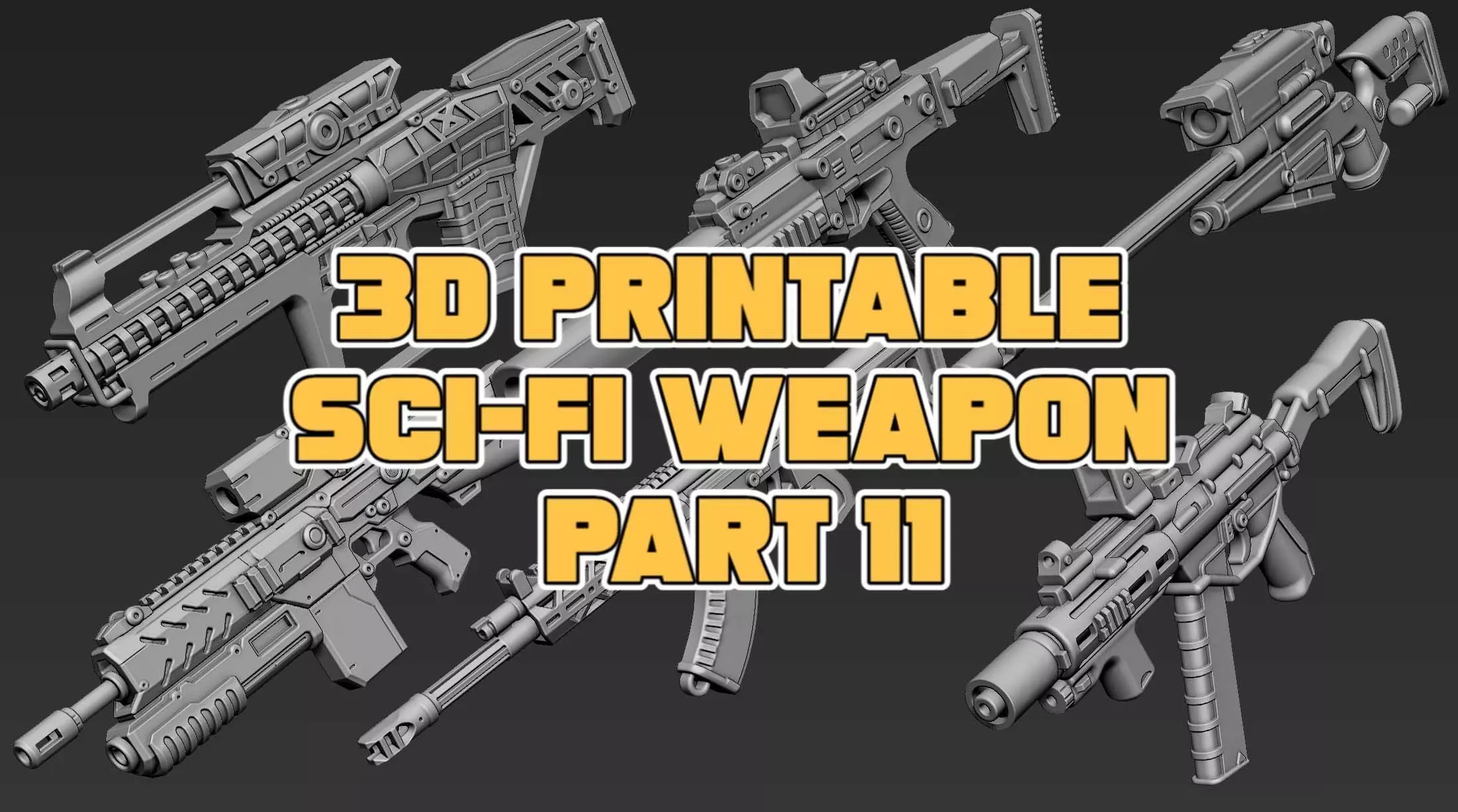 3D Printable Sci-Fi Weapon Part 11 3D model_0