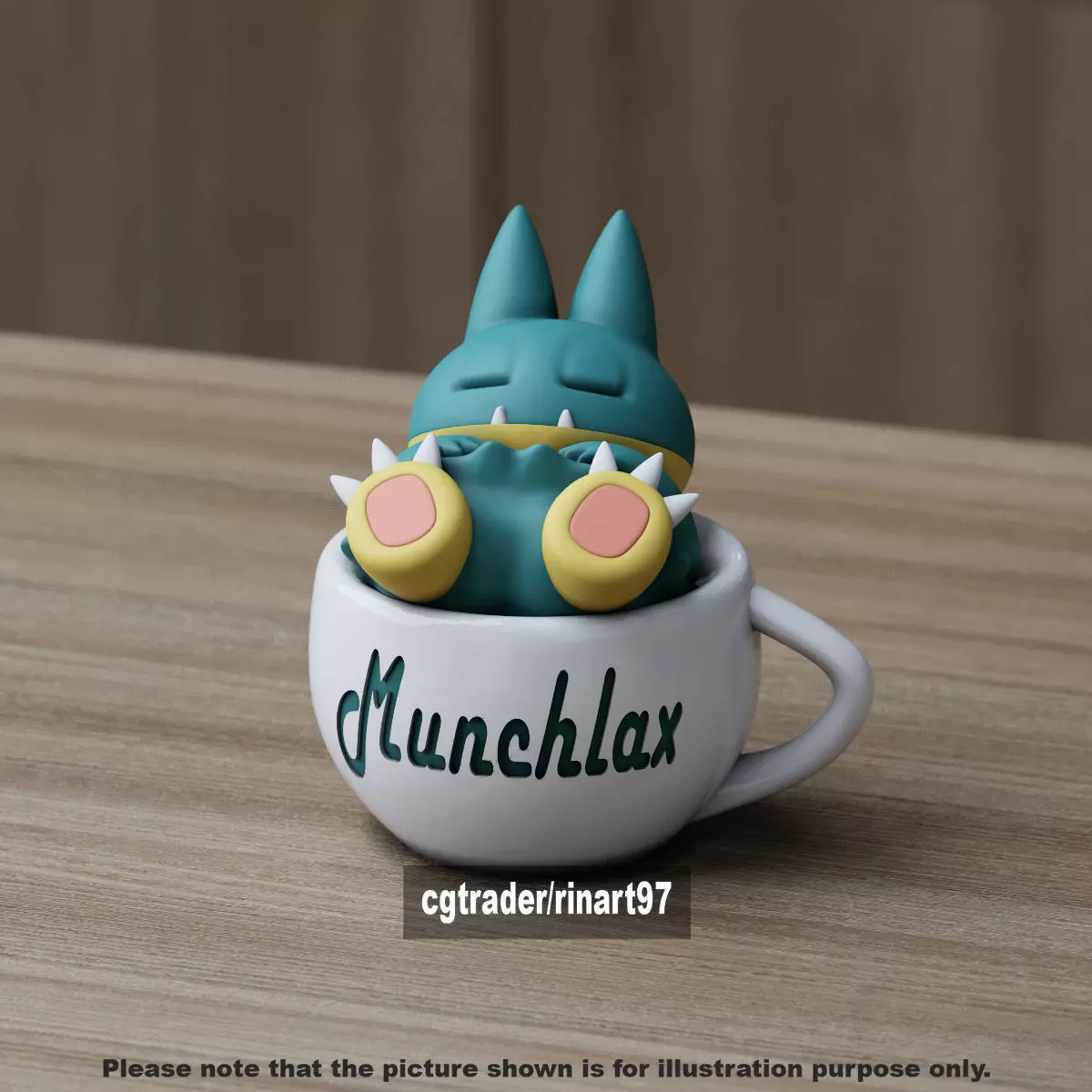 Munchlax chill cup 3D print model_5