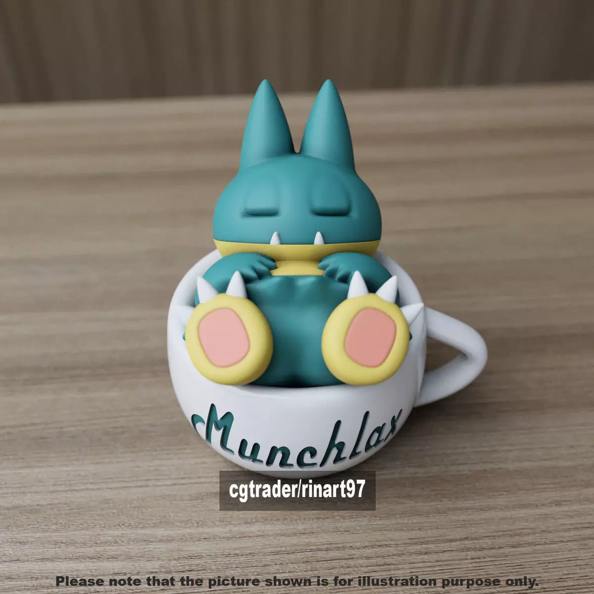 Munchlax chill cup 3D print model_2