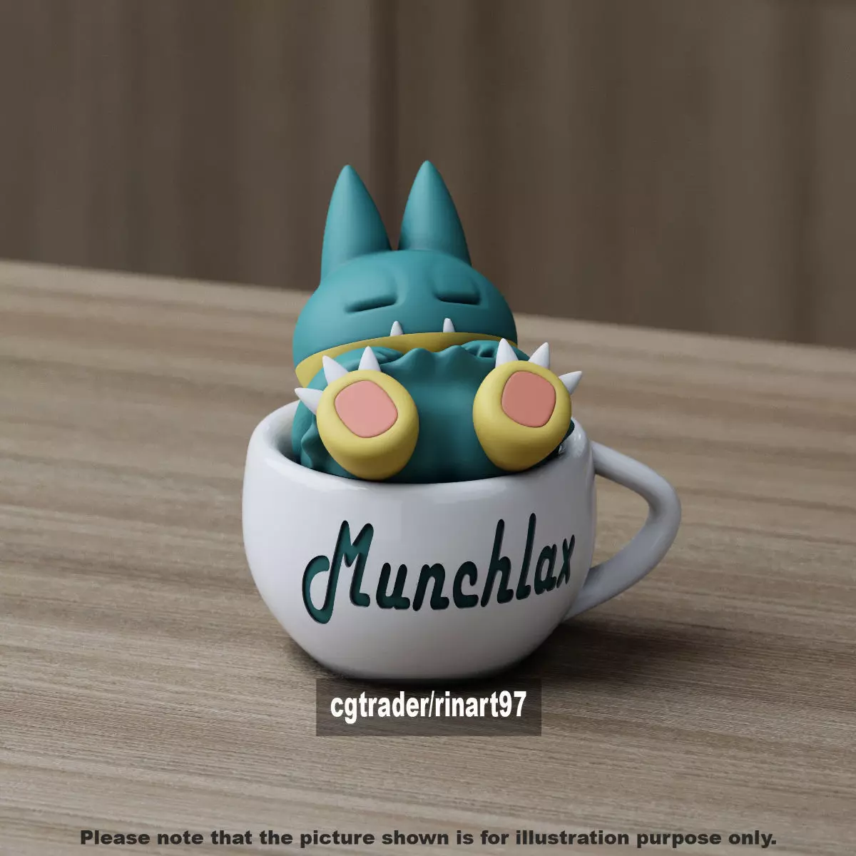 Munchlax chill cup 3D print model_7