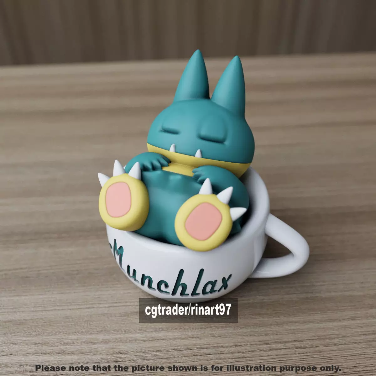 Munchlax chill cup 3D print model_3