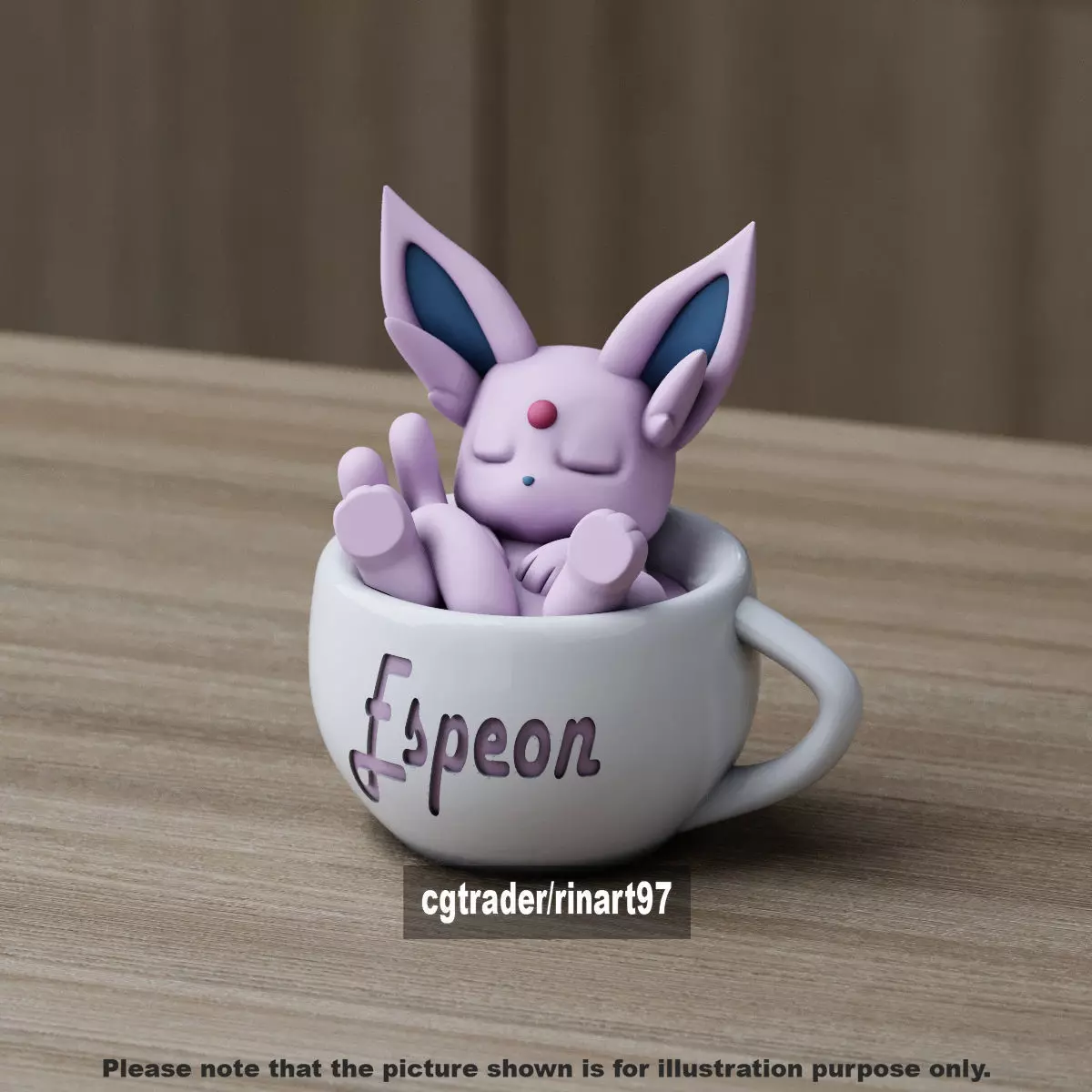 Espeon chill cup 3D print model