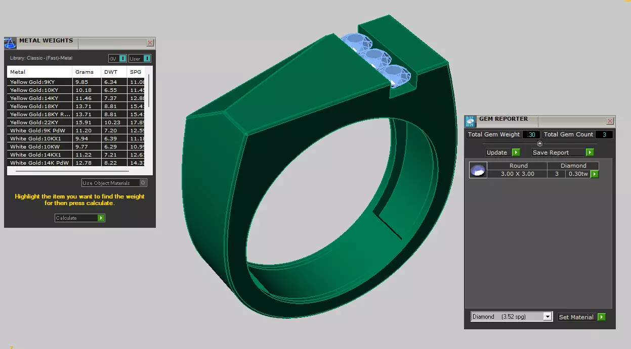 Modern Flat top Ring with Bezel setting one one side 3D print model_5