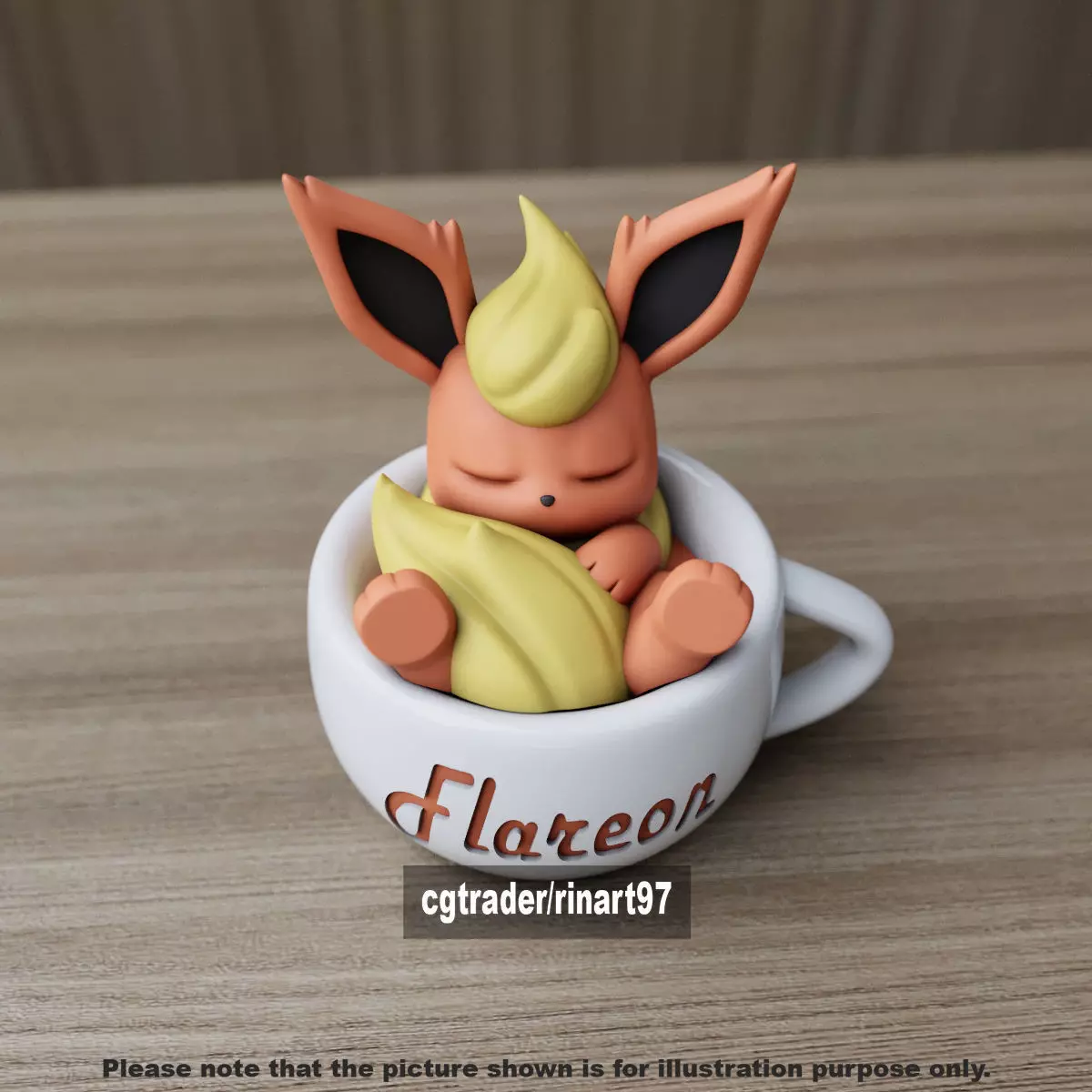 Flareon chill cup 3D print model_2