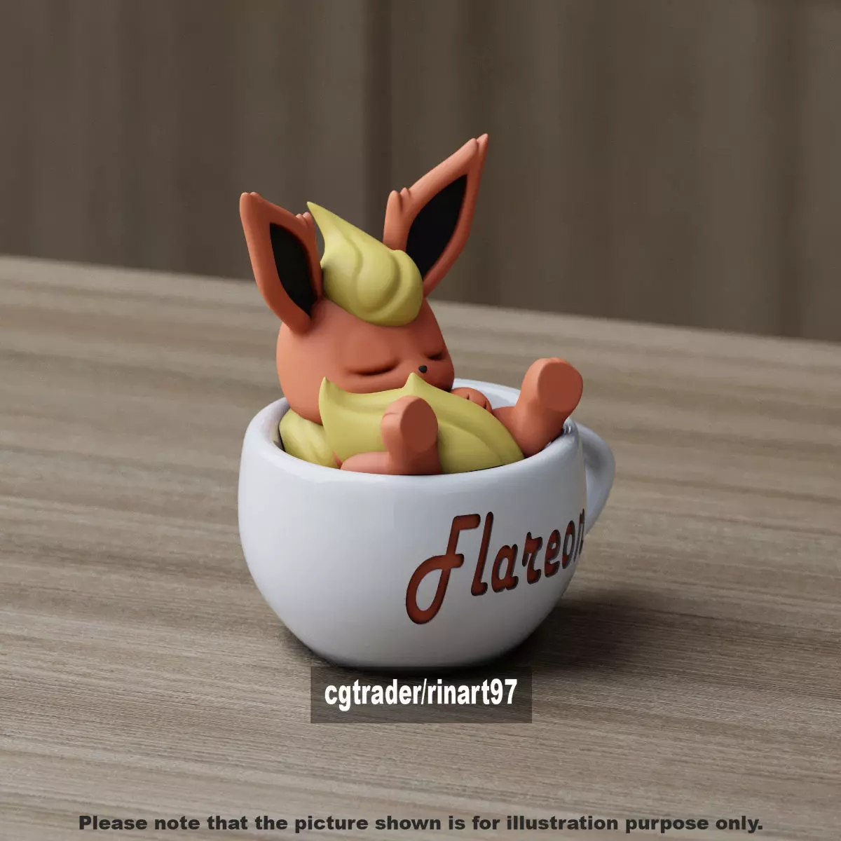 Flareon chill cup 3D print model_10