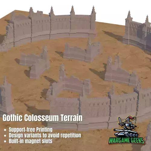Gothic Colosseum Modular Terrain STL Set