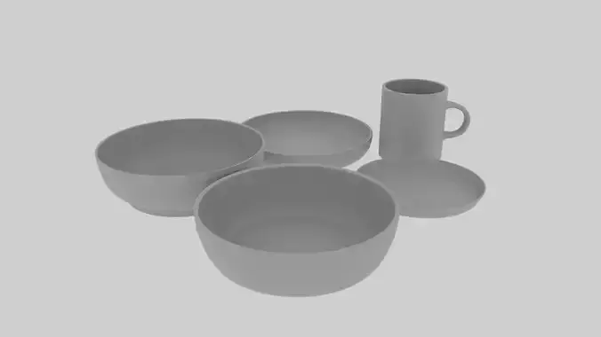 Minimalist CGI Tableware Set
