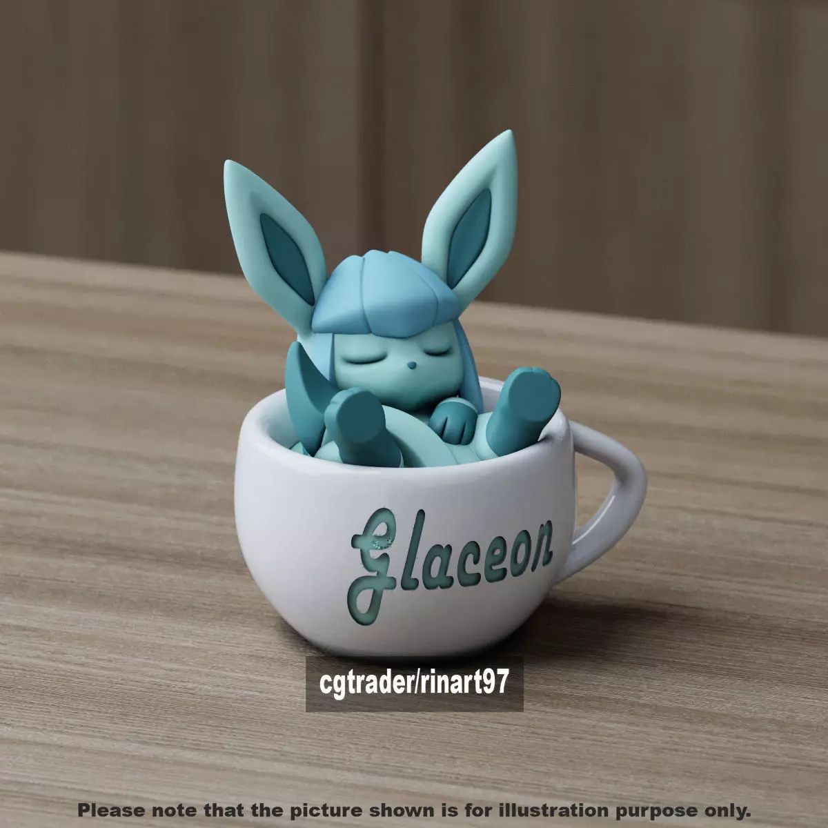 Glaceon chill cup 3D print model_8