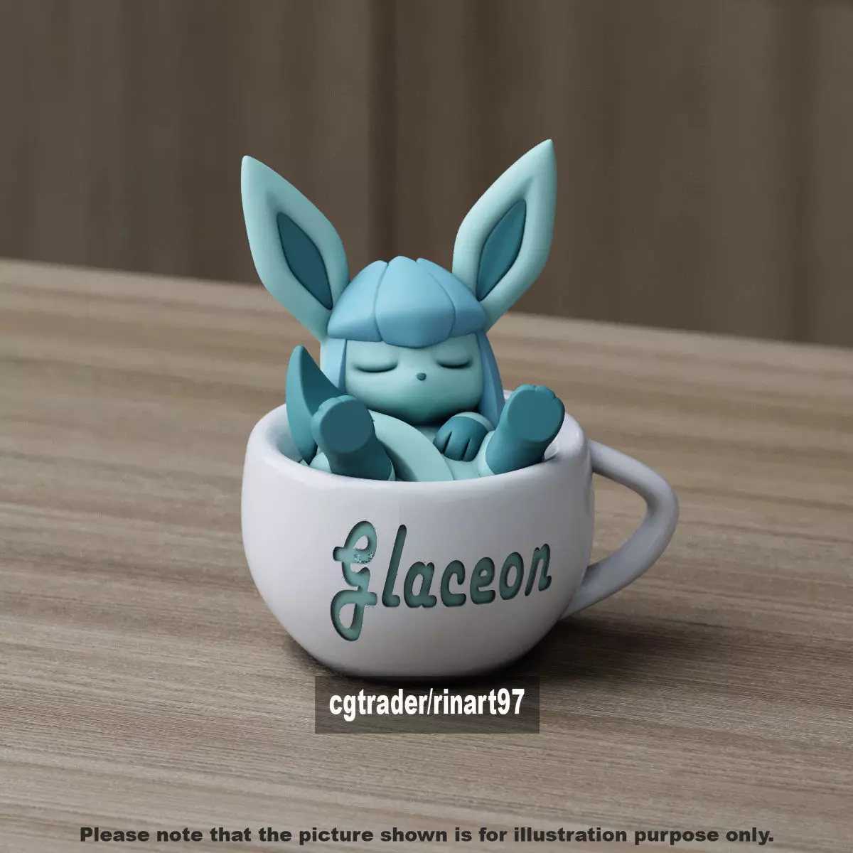 Glaceon chill cup 3D print model_7