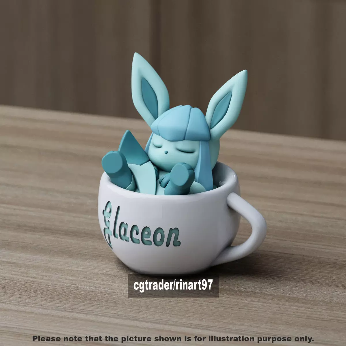 Glaceon chill cup 3D print model_12
