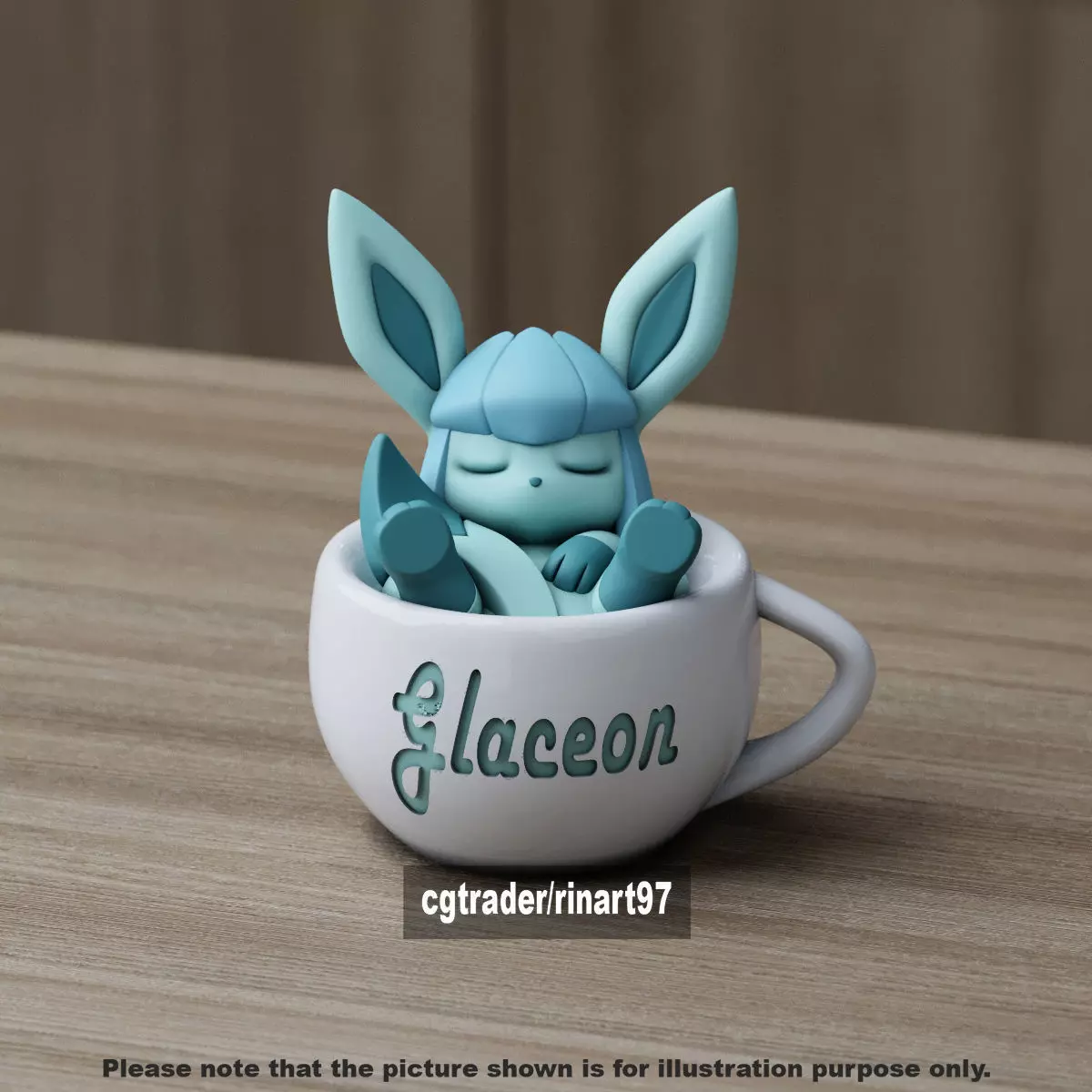 Glaceon chill cup 3D print model_6