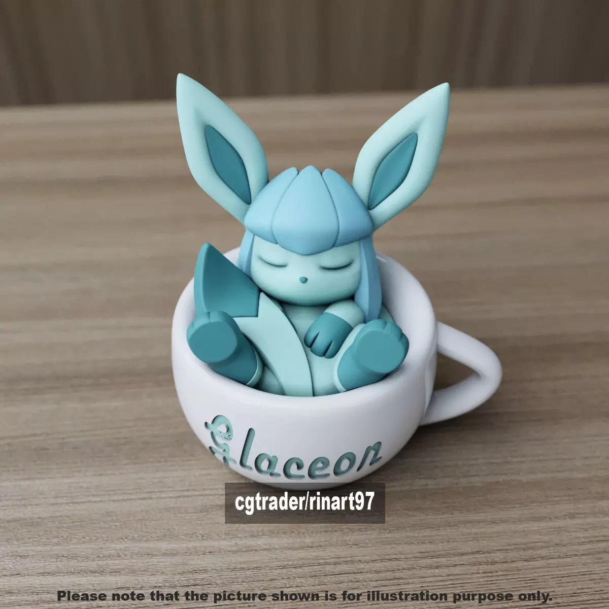 Glaceon chill cup 3D print model_2