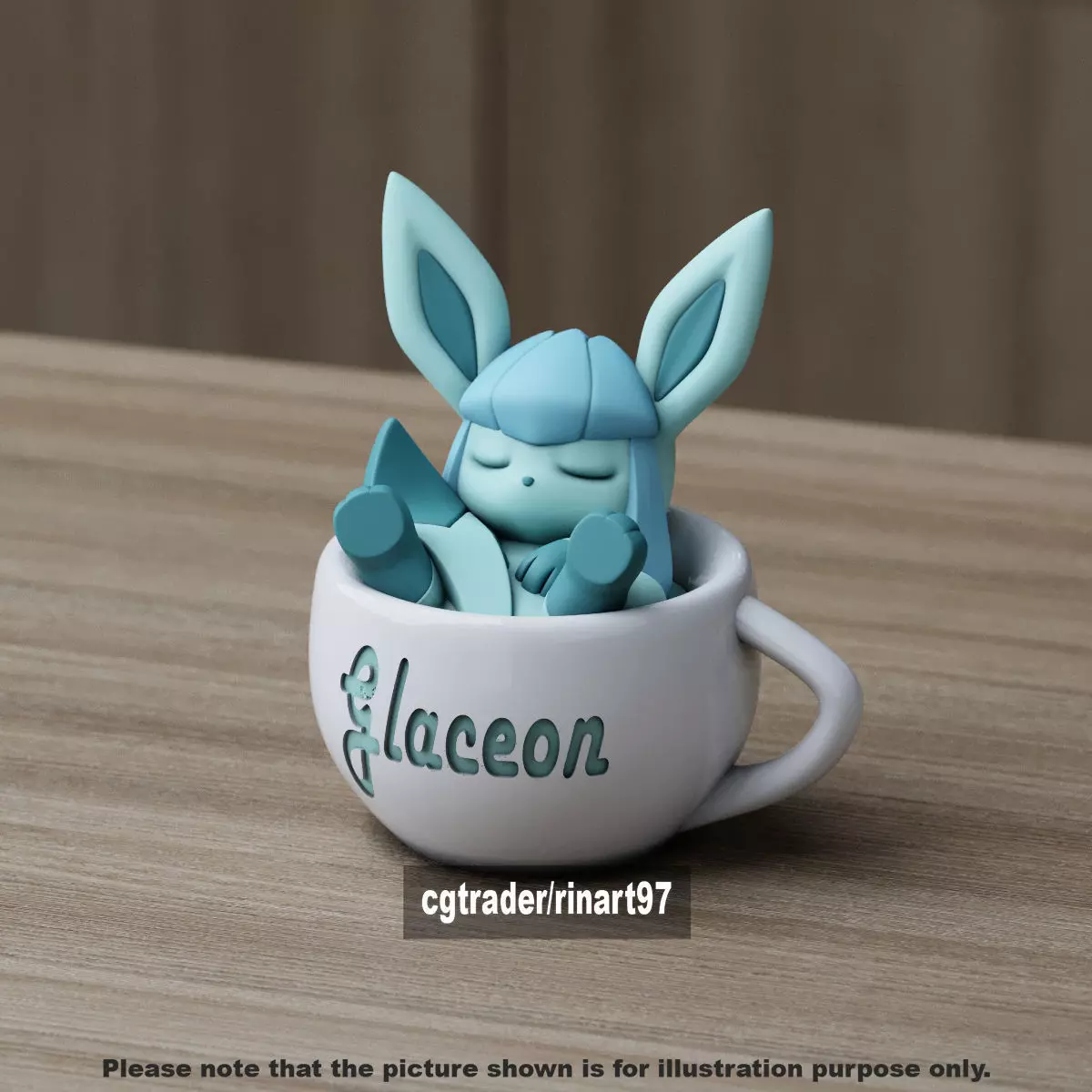 Glaceon chill cup 3D print model_11