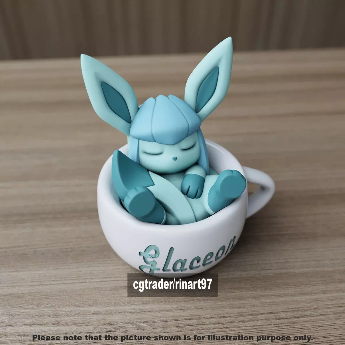 Glaceon chill cup 3D print model_4