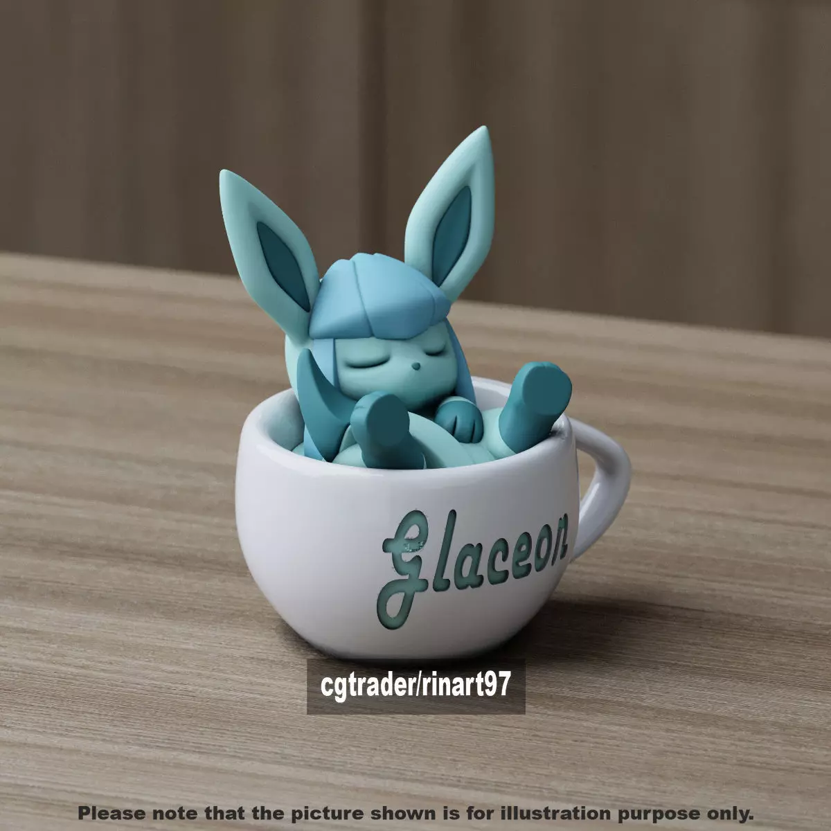 Glaceon chill cup 3D print model_9