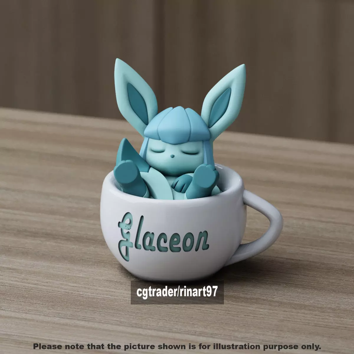 Glaceon chill cup 3D print model_5