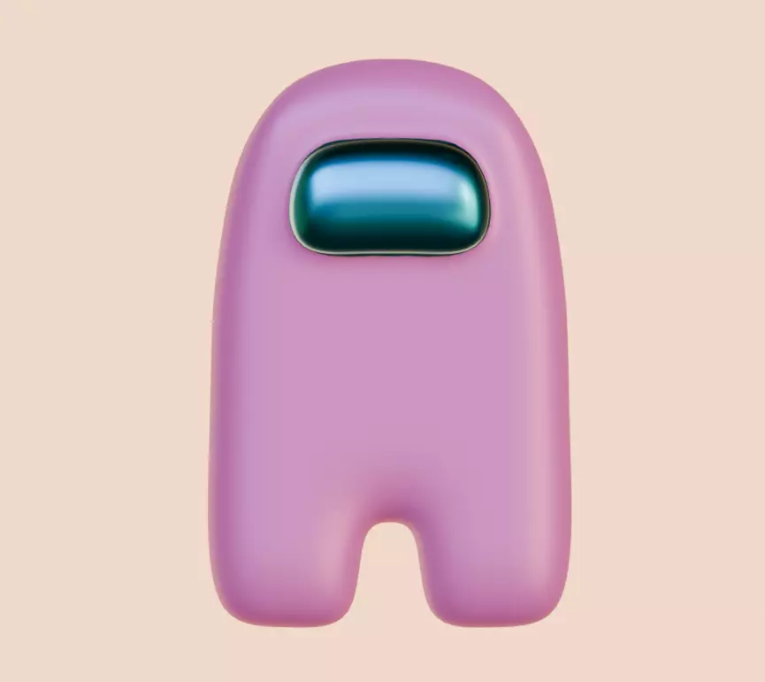 Amogus Pinky Low-poly 3D model_1