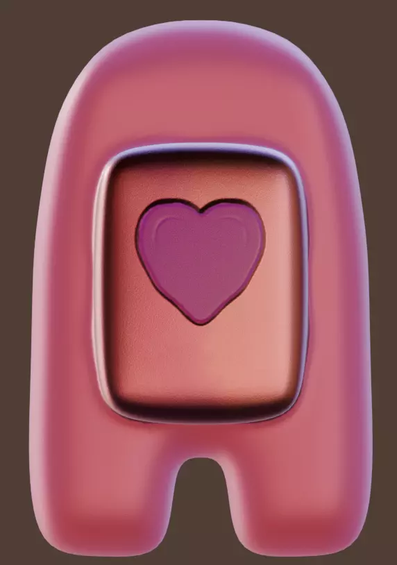 Amogus Pinky Low-poly 3D model_0