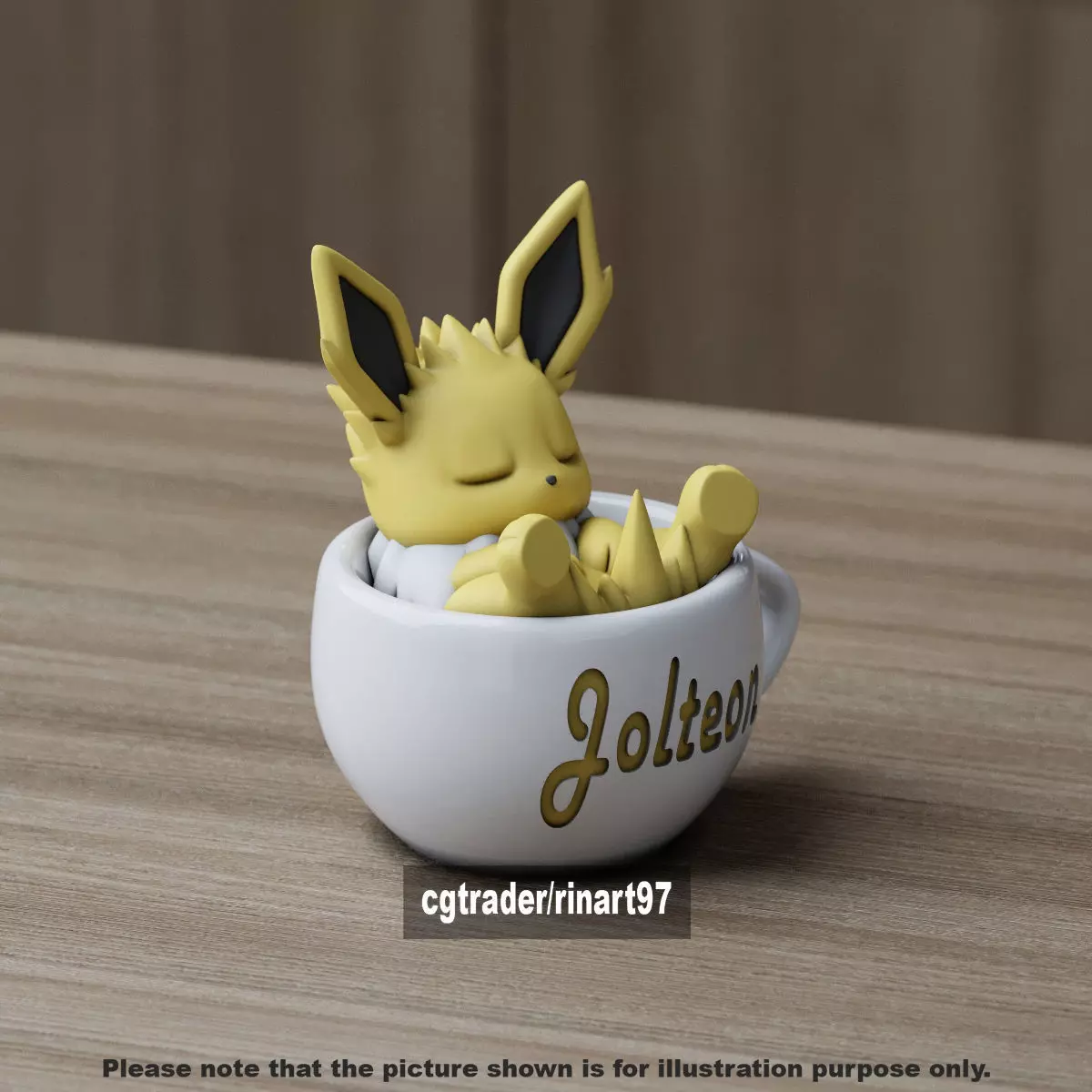 Jolteon chill cup 3D print model_10