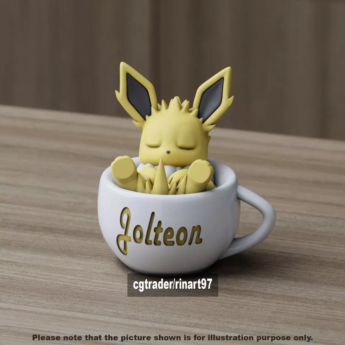 Jolteon chill cup 3D print model_5