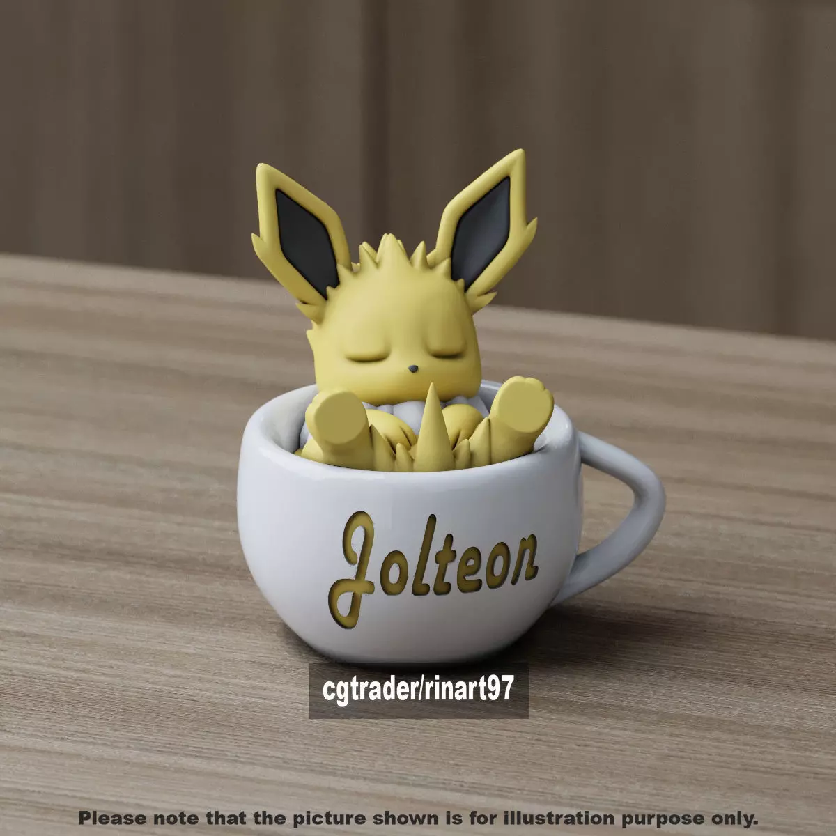 Jolteon chill cup 3D print model_7