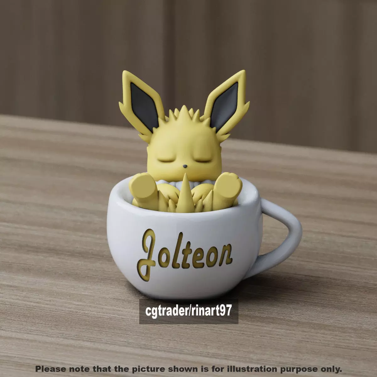 Jolteon chill cup 3D print model_6