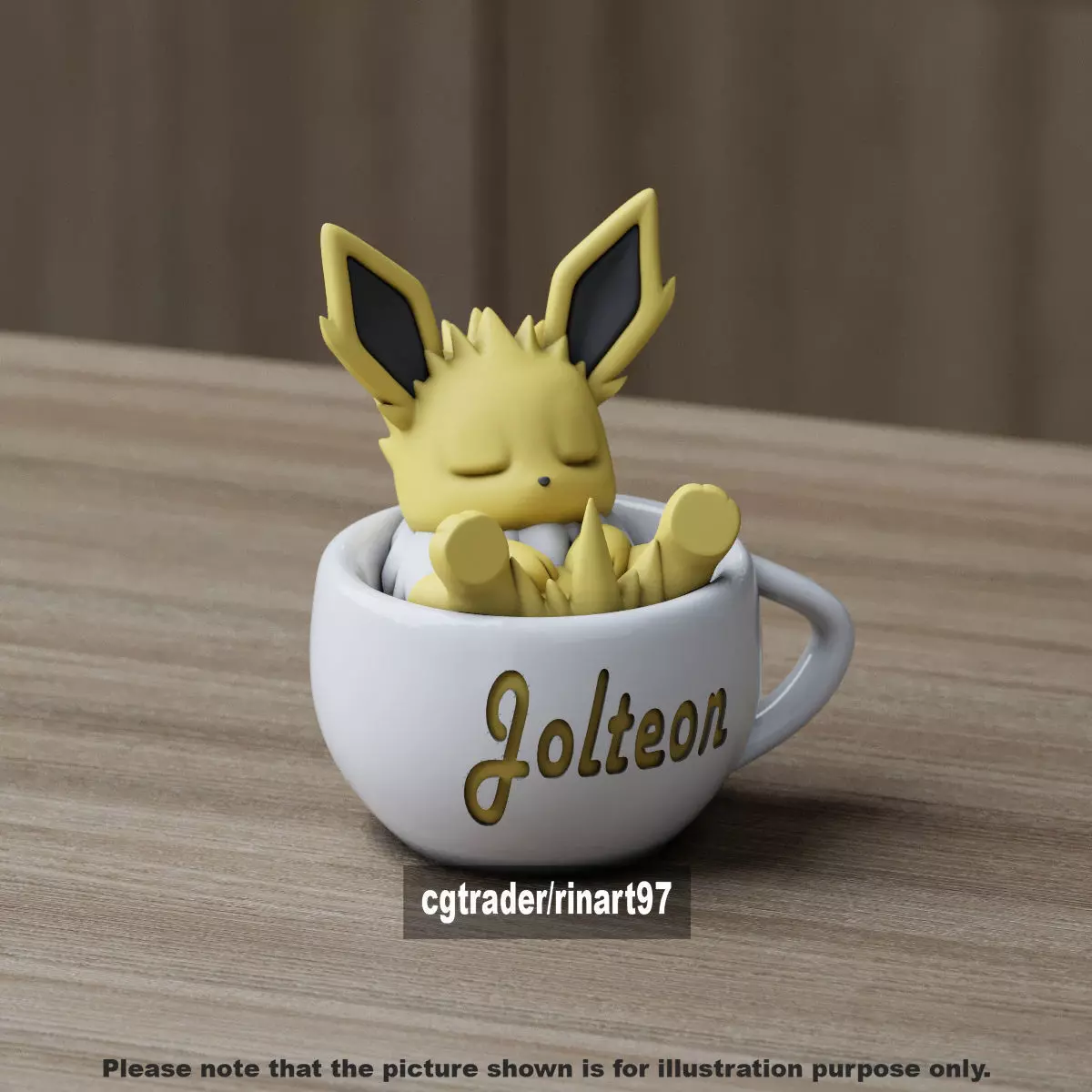 Jolteon chill cup 3D print model_8