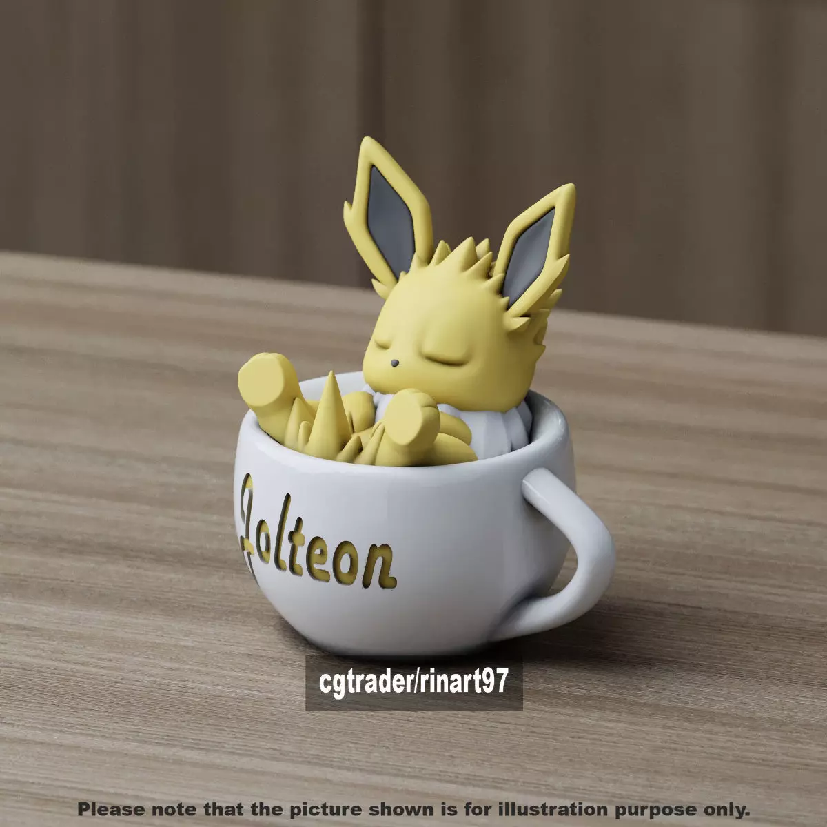 Jolteon chill cup 3D print model_1